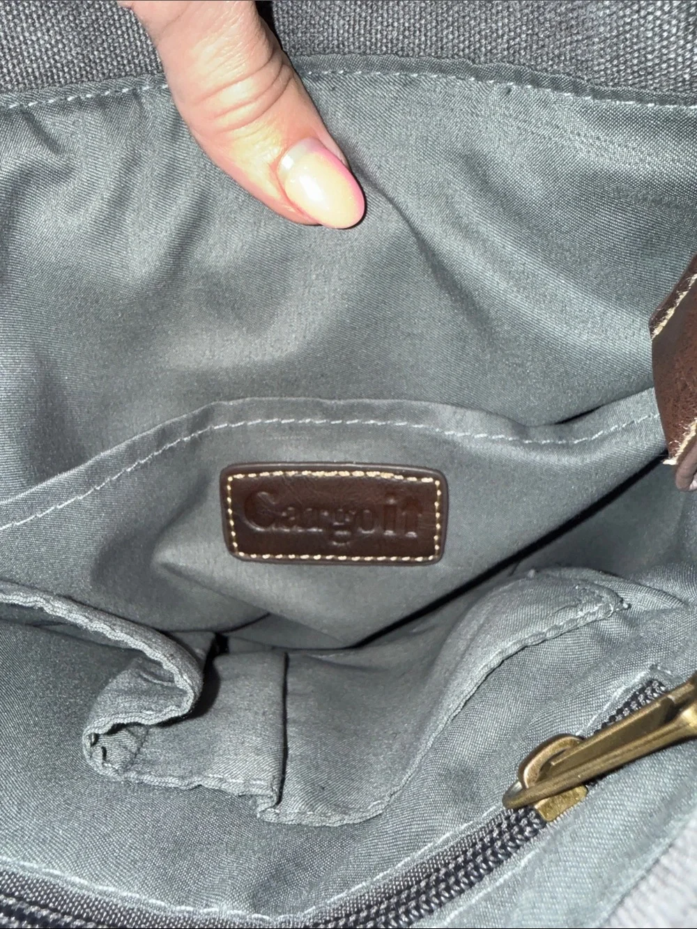 Cargoit Women’s or Men’s Canvas Crossbody Heavy Canvas Gray, brown, green 9x3x12